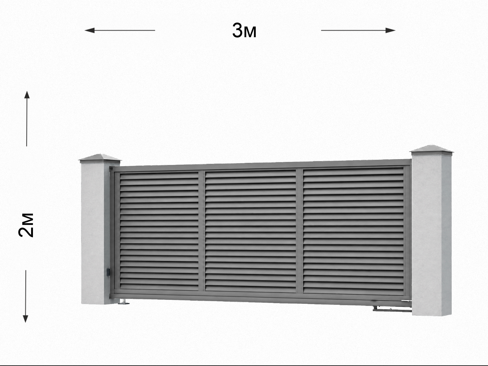 Откатные ворота жалюзи 3000×2000 мм